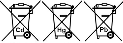 Kennzeichnung von Batterien mit Cd, Hg und Pb